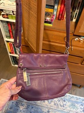 TIGNANELLO Women's Purple Crossbody Leather Shoulder Bag